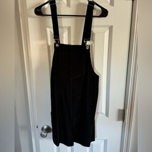 Black corduroy overall dress